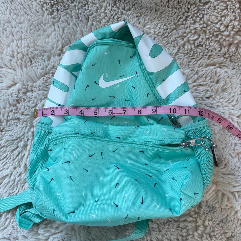 Nike Mini Backpack Mint Green Swoosh Print Kids Bag - Picture 3 of 9